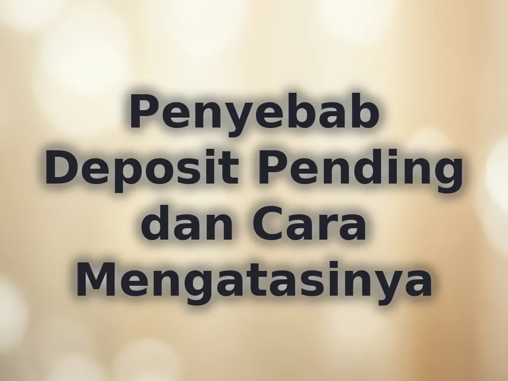 Penyebab Deposit Pending dan Cara Mengatasinya